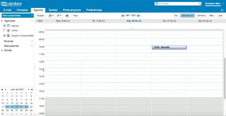 Agenda do email corporativo